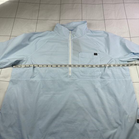 LL Bean Pullover Womens 2X Blue Everyday SunSmart Woven Lake Stripe 1/4 Zip New - Picture 9 of 10